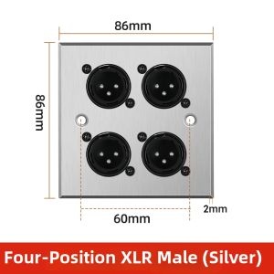 TERIUX | Four Port 3-Pin XLR Audio Socket 86 Size