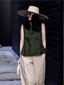 New Chinese Style High End Song Jin Womens Vest Summer Small Size Tang Costume Top Ladies Fashion plus Size Inner Wear