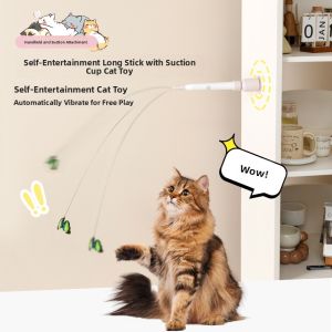 Automatic Cat Toy Electric Whisker Teaser Catnip Dispenser Interactive Playtime Tool for Kittens Boredom Relief Self Entertaining