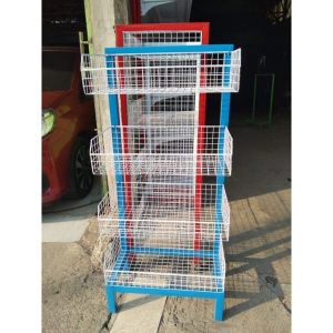 RAK BESI WARUNG TOKO JAJAN CIKI CHIKI SNACK MINIMARKET MINIMALIS 4 SUSUN SERBAGUNA MURAH