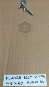 BAUT TOPI KUNCI PAS 10 PANJANG 5CM M6X50 5 CM PUTIH 50MM 50 MM BAUD FLANGE BOLT M6 X 50 BAUT 6X50 6 X 50 PITCH DRAT 1.0