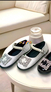 mqstars Sepatu Anak Perempuan Tali Mutiara Loafers Dockmart Terbaru