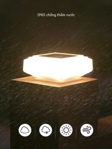 Đèn Trụ Năng Lượng Mặt Trời 30LED Chống Thấm Nước Đèn Ngoài Trời Cho Hàng Rào Gỗ Sân Vườn Bãi Cỏ Cắm Trại Trang Trí Mùa Hè Đèn Trụ LED Tích Hợp