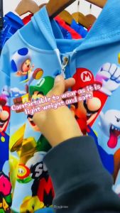 QPyjamas Kids Jacket Boy Cartoon Character Hooded Jacket With Zippers Jaket Budak Lelaki Kartun Berzip 儿童男孩外套