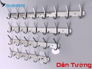 ( Móc Áo Đôi - Dán Tường ) Móc Treo Quần Áo Trên Dưới Móc Treo Đồ Đa Năng Nhà Tắm INOX SUS304 Tấm Đặc Siêu Dày