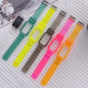 Silicone Strap+Case For Huawei band 8 9 10 Transparent Watchband Replacement Bracelet Protector Case Accessories