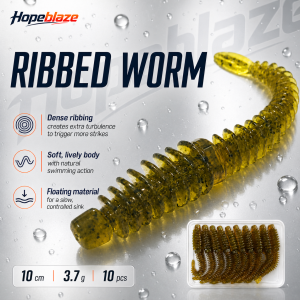 Hopeblaze 10Pcs Soft Lures 10cm Thread TPE Worm Suitable for Jig Hook Carp Bass Swimbait Silicon Bait Fishy Flavor Pesca Gear
