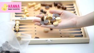 Wooden International Chess Set 3 in 1 With Checker & Backgammon Buah Dam Haji