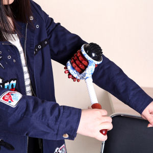 Blue And White Porcelain Rolling Massage Hammer for Neck Shoulder Waist Back Thumping Fitness Hammer Wood Head Blood Circulation Stimulation