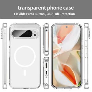 szhaiyu | For Google Pixel 11 Pro 10 9 Pro XL 10A 9A Case For Magsafe With Camera Charge Anti-Yellowing Clear Magnetic Cover Funda Shell