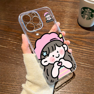 เคสโทรศัพท์ซิลิโคนใสสำหรับ iPhone 17/16 15/14Plus 13ProMax 12Mini 11 ลายหมวกสีชมพู ลายการ์ตูนน่ารัก ดีไซน์สร้างสรรค์ เปลือกป้องกัน