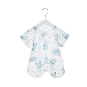 Newborn Baby Pullover Short Sleeve Rompers Toddler Casual Pajamas Nightgown Baby Summer Clothes Thin Pure Cotton