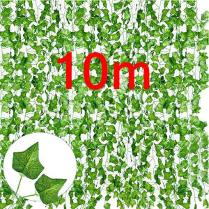 2/4/6/8/10M Artificial Plant Leaves Vine Green Fake Creeper Leaf Ivy String for Home Decor Hanging Wedding Decoration Garland