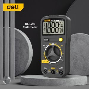 Deli Multimeters /Alat Ukur Arus Listrik Digital 600V AC DC Diode DL8490 /Alat Perkakas