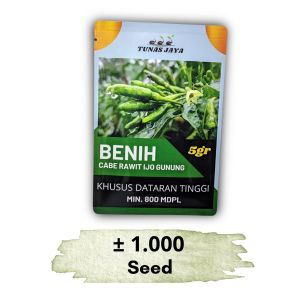 TUNAS JAYA - Bibit Benih Cabe Rawit IJO GUNUNG 5gr & 10gr  (1000 - 2000 Butir)  - Khusus dataran Tinggi Minimal 800 MDPL cocok ditanam di dataran Menengah - tinggi dan lahan pegunungan Hidroponik benih Cabai rawit hijau lebat tumpang sari tanam langsung