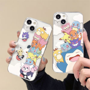 Cute Cartoon Pokemon Phone Case for  14Promax 13 Couples 12 Womens Model 17/Xr Full Cover Silicone 11 Anti-Fall Soft Shell 7 Korea 15U Protective Case Se
