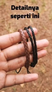[Bayar di Tempat] GELANG KULIT HITAM PRIA COWOK