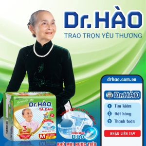 {Hàng chính hãng} Tã Dán Người Lớn Dr. HÀO Size M 10 Miếng. Bỉm dán người già siêu thấm tả giấy người bệnh kháng khuẩn khử mùi chống hăm