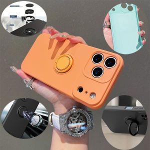 360 ° เคสโทรศัพท์กันกระแทกแบบนิ่มพร้อมวงแหวนโลหะหมุนได้สำหรับ iPhone 17 Pro Max วัสดุซิลิโคนเหลวแบบด้าน ป้องกันแรงกระแทก ฝาหลังนุ่ม