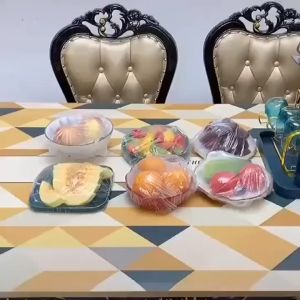 100pcs Disposable Food Cover Plastic storage food cover for table caps Fresh-Keeping Cover