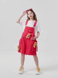 New Summer Design 3D Bear Bib Pants for Kids