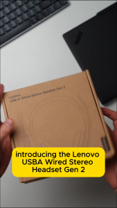 Lenovo USB-A Wired Stereo Headset Gen 2 for PC/Laptop 140g Lightweight Replaceable Earcups Boom Mic in-line Controls with Mute for Call. Work with Teams/Zoom (4XD1P83425)
