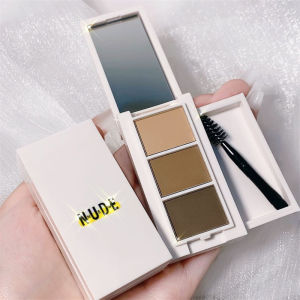 Bob Three-Color Eyebrow Powder Palette Waterproof Sweatproof Natural 3D Easy Coloring Long-lasting Women Beginner Eyebrow Brush Pen