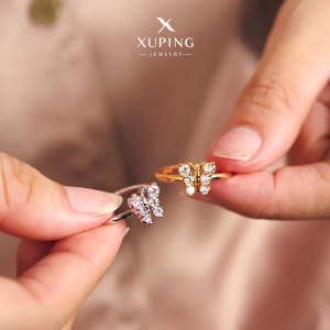 Xuping Cincin Wanita Lapis Emas Cantik Motif Butterfly