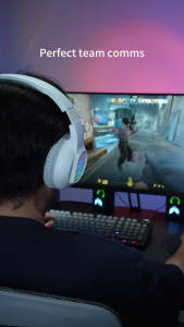 KOORFLY KF-H1 Wired Gaming Headphones with mic 3.5mm Gaming Headset Wired Headphones 360° Rotation Professional Video Game Noise Reduction Headset 7 LED Illumination Stereo Stereo Bass Over-Ear Headphones With Microphone