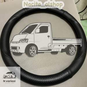 Sarung stir bungkus stir fullblack pick up semua type kecuali L300 ambil uk L
