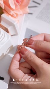 Le Silber Co.S925 - Dazzling Duos Ring Cincin Perak