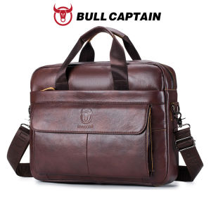 BULLCAPTAIN high-quality leather briefcase men’s business multifunctional large-capacity 15-inch laptop bag (cowhide)