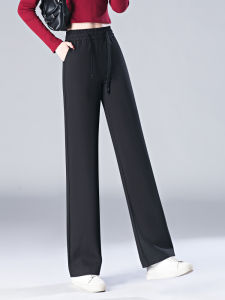 Elegant Loose Wide Leg Pants Womens High Waist Elastic Waist Long Trousers Spring Autumn New Style Fashionable Drapey Feel