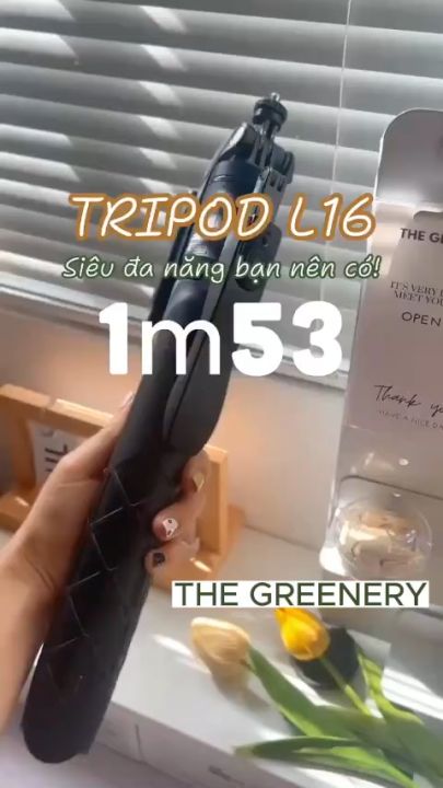 Gậy chụp ảnh 3 chân L16 - Tripod quay phim, chụp ảnh, livestream - Gậy tự sướng 3 chân có remote - Gía đỡ điện thoại, máy ảnh, go pro 3 chân thiết kế gấp gọn kéo dài 155cm chất liệu chắc chắn, xoay 360 độ