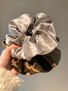 Large Size Satin Feel Hair Ties for Women Vintage Style Bun Elastic Side Low Ponytail Hair Bands Fashionable Hair Accessories