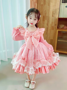 Lolita Princess Skirt Dress Childrens Summer Clothing Babys First Birthday Party Dress Short Sleeve Polyester Fiber
