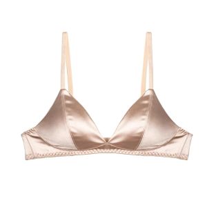 Phong Cách Pháp Satin Cúp Tam Giác Gợi Cảm Pure Desire Nữ Quần Lót Mẫu Mỏng Ve Áo Không Có Bộ Áo Ngực Cúp Trống Mùa Hè Bộ Sưu Tập