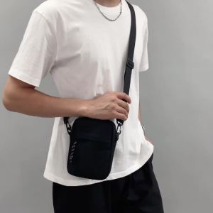 Simple Casual Mini Crossbody Bag Mens Nylon Small Shoulder Bag For Men Oxford Messenger Phone Side Sling Bag Husband Chest Pack