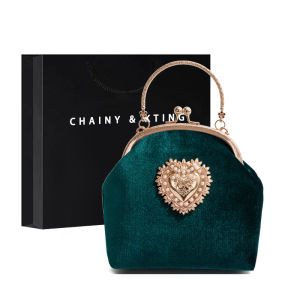 Niche Style Vintage Velvet Wine Red Handbag Female 2024 New Arrival Classy Chinese Bridal Wedding Bag Mother Bag Fashion