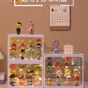 💟SOLUTION65💟 Glass ABS Stackable Toy Figures Displays Box Perfumes Storage Box Makeup Storage Rack Perfume Rack Perfumes Box Cosmetics Storage Box Nail Polish Storage Rack Toiletries Storage Rack Perfumes Stand Perfumes Holder