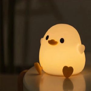 DoDo Duck Night Light Cute Duck Lamp Rechargeable Dimmable Nightlight Silicone LED Bedside Lamp Nursery Touch-Sensitive