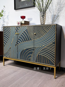 Luxurious American Style Hallway Cabinet Solid Wood Storage Shoe Cabinet Modern Simple Living Room Dining Room Decorative Cabinet