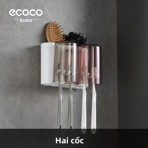 ecoco | Gá Đựng Đồ Chải Răng Điện và Cốc Treo Tường Không Cần Khoan