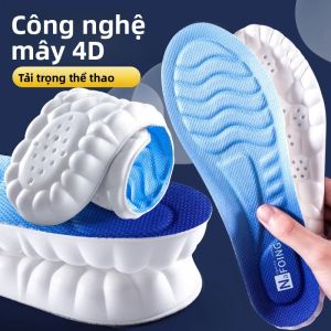 Đế Giày Thể Thao Công Nghệ 4D Cloud Mềm Mại Thoáng Khí Giảm Sốc Đế PU Đệm Chỉnh Hình Cho Giày Chạy Bộ
