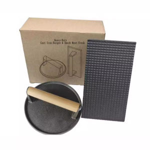 Custom Iron Meat Press Plate BBQ Set