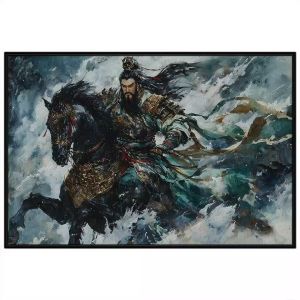 Tranh phong cảnh tướng quân cửi ngựa cổ trang. Tranh treo tườngdán tườngsơn dầucanvasCGI-1672