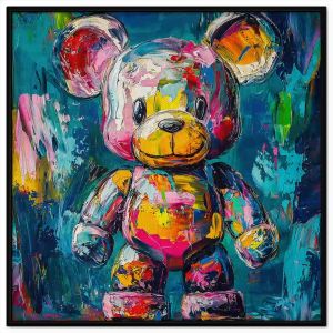 Tranh gấu bearbrick. Tranh treo tường dán tường sơn dầu canvas trang trí. CGI-2003