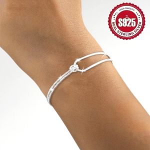 S925 Mạ Bạc Vòng Tay Cho Nữ Dây Mềm Thiết Kế Quấn Xoắn Thời Trang Đơn Giản Trang Sức Cho Tiệc Cưới Phụ Kiện Sang Trọng Quà Tặng