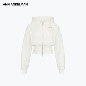 ANN ANDELMAN | Long Sleeve Slim Fit Short Double Zipper High Waist Hooded Sweatshirt