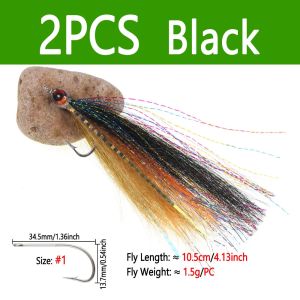 2/4pcs #1 4.13inch 3D Fish Eyes Minnow Streamer Synthetic Fiber Baitfish Fly Trout Bass Salmon Steelhead Saltwater Fishing Lure